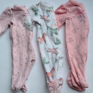Preemie girl footie pajamas